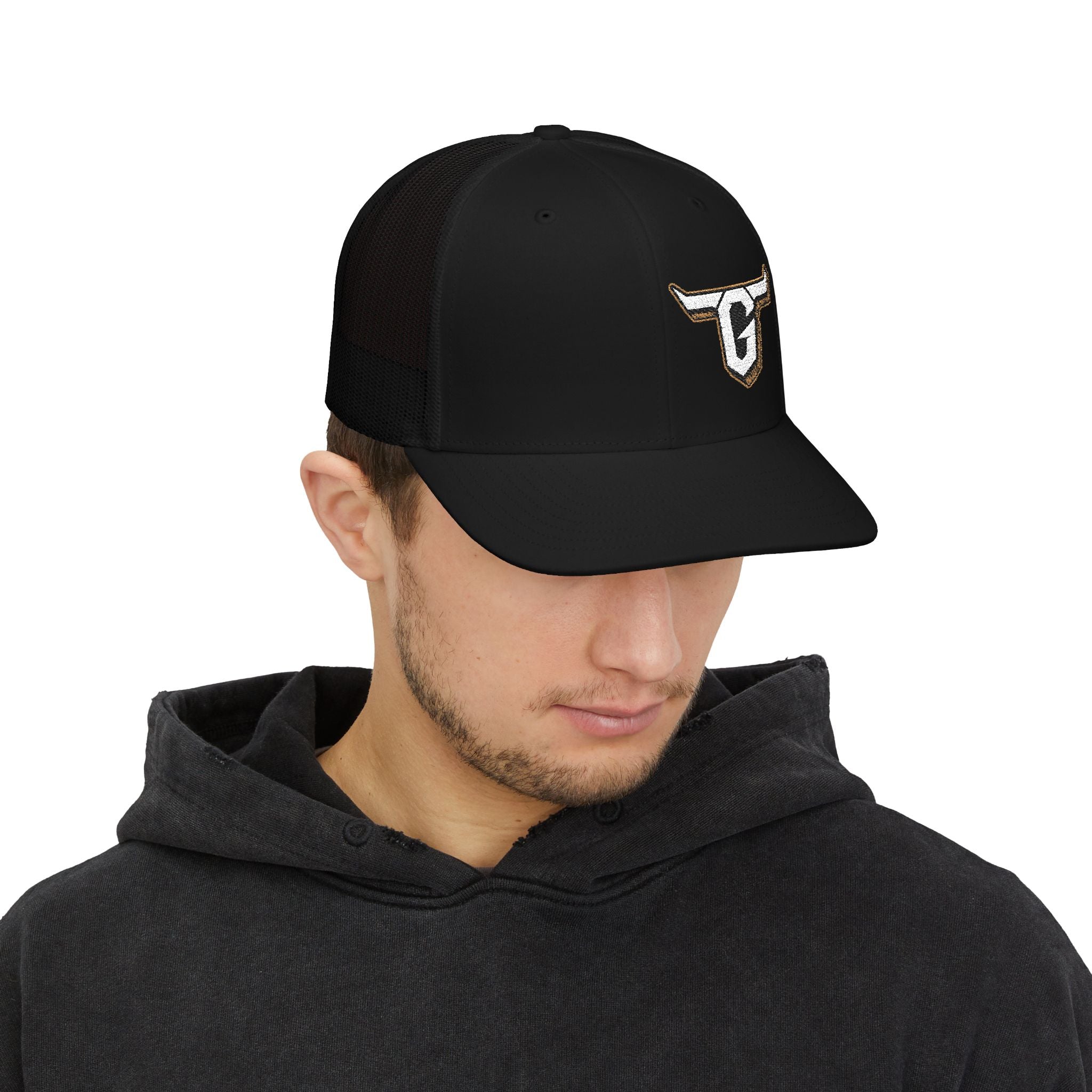 Tyler Garrett Bullhorns Logo Trucker Hat